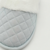 Jersey memory foam comfy slip-on house slippers with faux fur lined