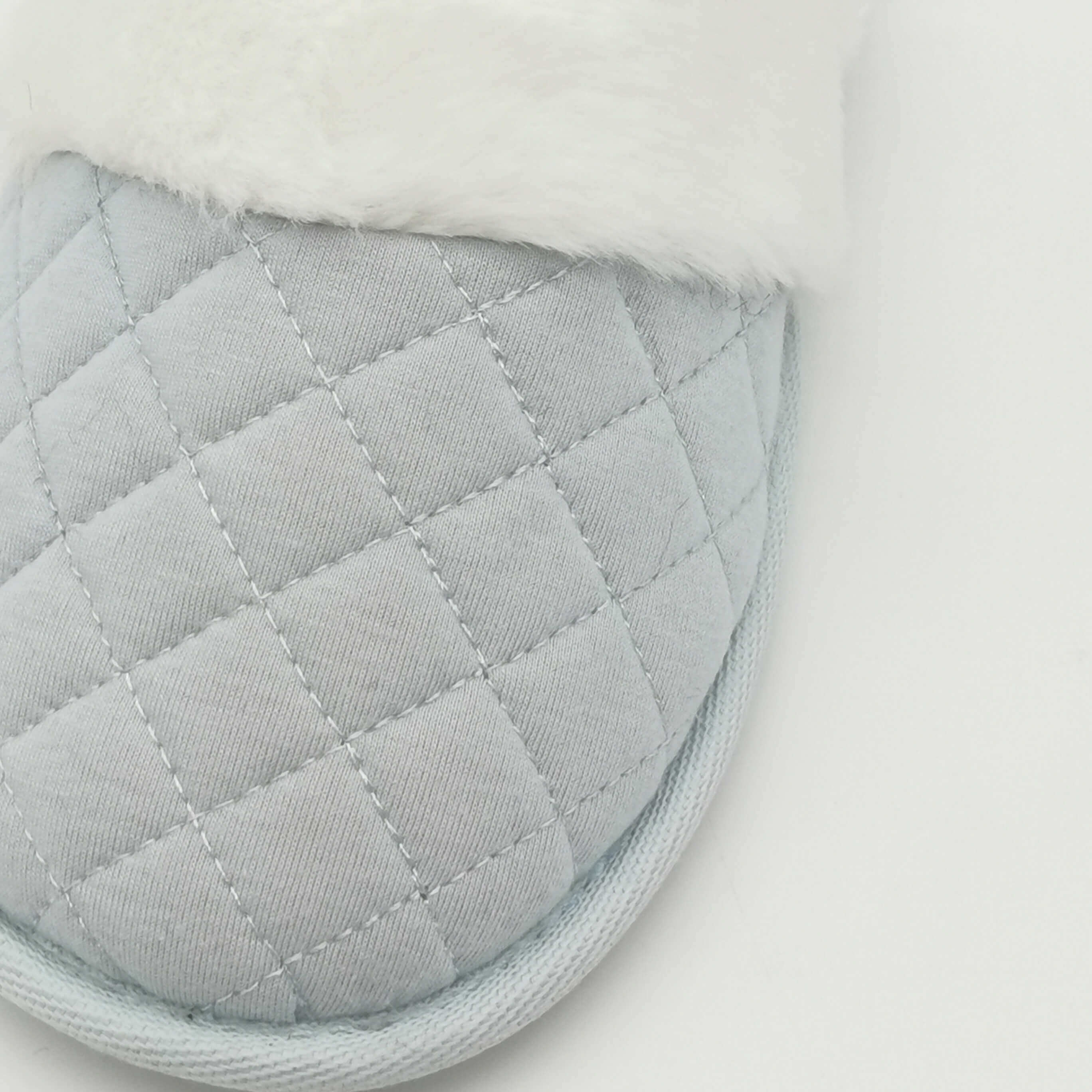 Jersey memory foam comfy slip-on house slippers with faux fur lined