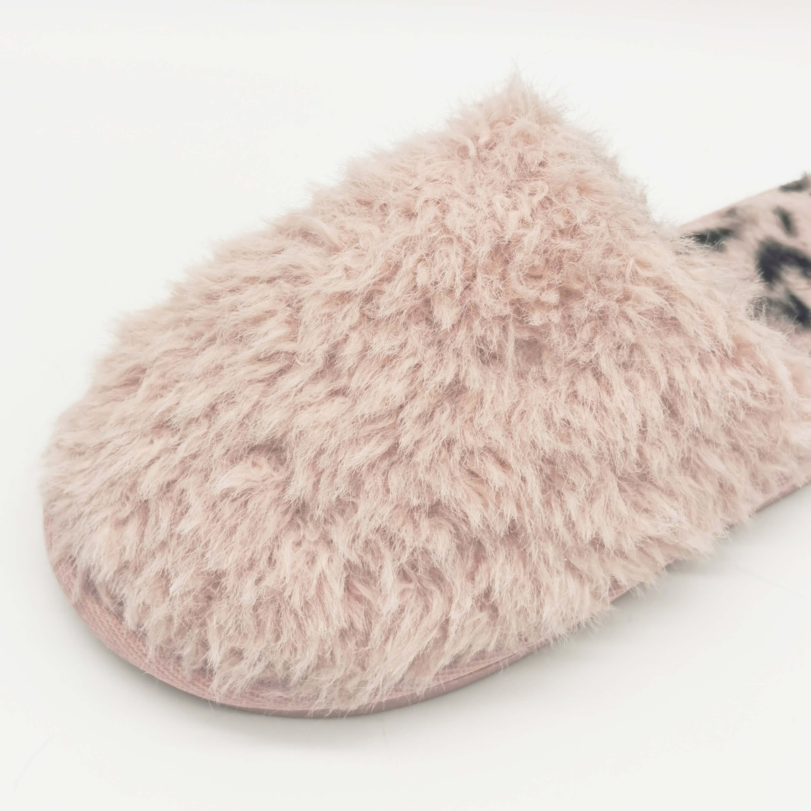 Warm poodle teddy fur cozy mule indoor slipper for women