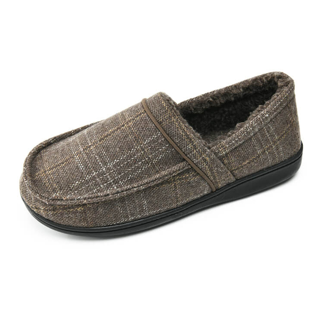 High quality check house bedroom indoor men's slippers