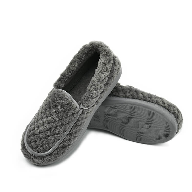 Grey fashion comfortable moccasin shoes with TPR outsole