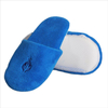 Comfortable blue coral fleece hotel slippers