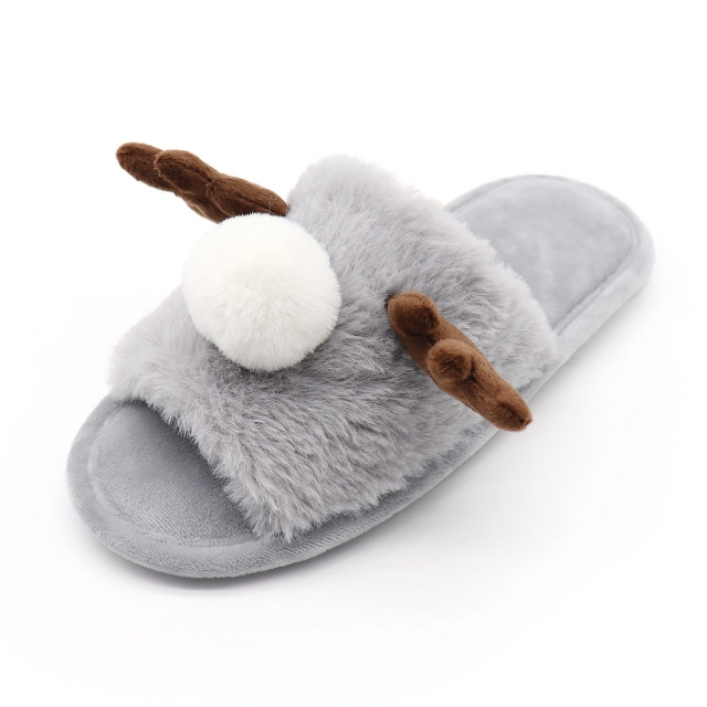 Christmas floor slippers reindeer autumn winter open-toe home slippers