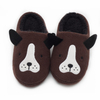 Non-slip soft TPR sole brown dog design indoor slippers