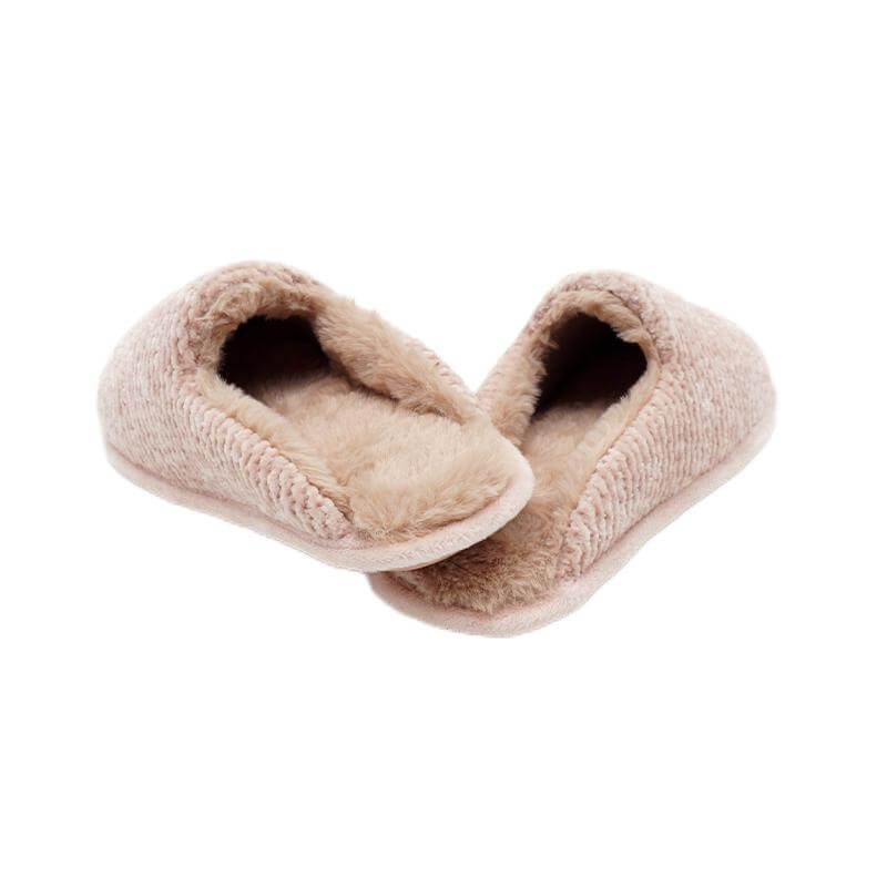 House chenille knit faux fur comfortable fuzzy slippers