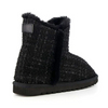 Classics grid black faux fur warm boots for women