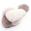 Soft furry open toe slippers for women