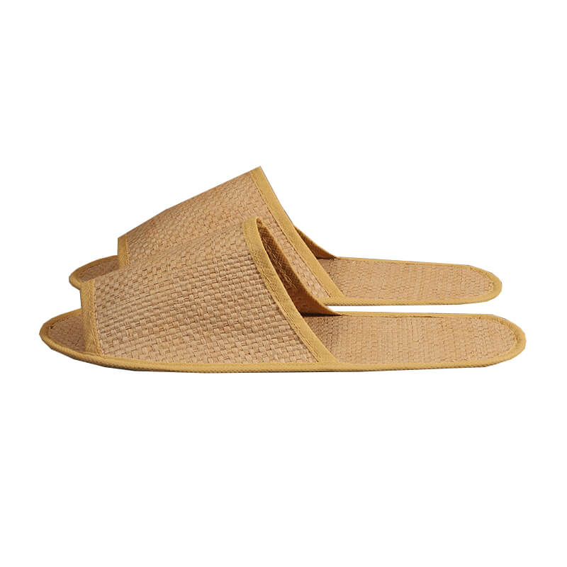 Summer linen straw open-toe slipper flat hotel slipper