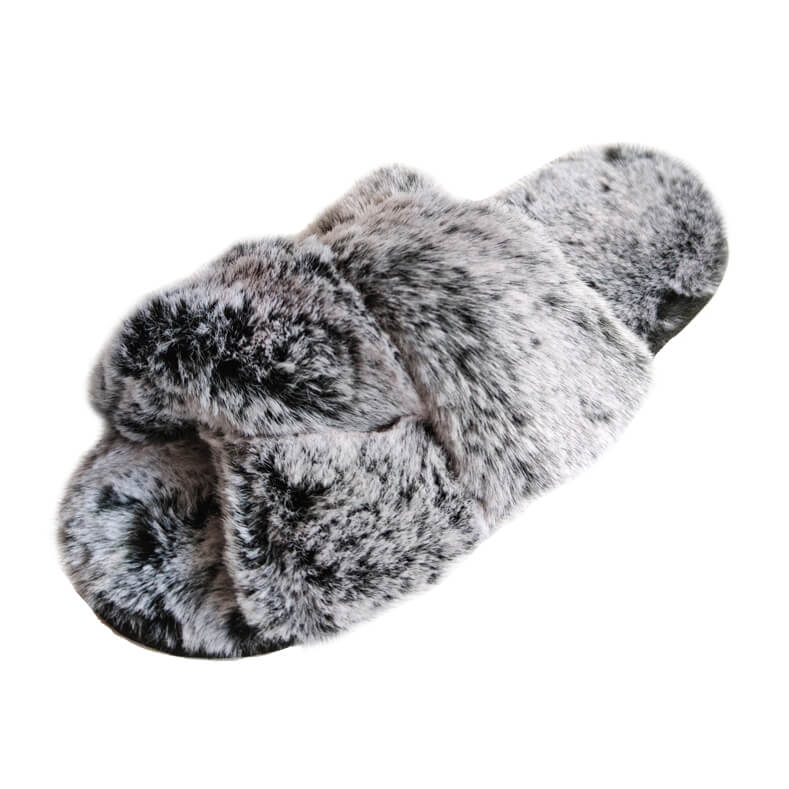 Women's warm cross-band indoor fuzzy slippers 