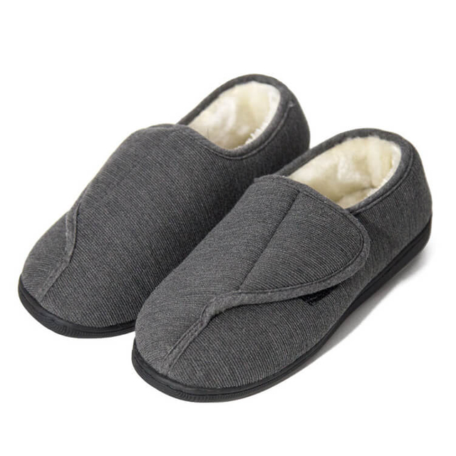 Men′s memory foam cozy plush fleece non-slip adjustable house Slippers