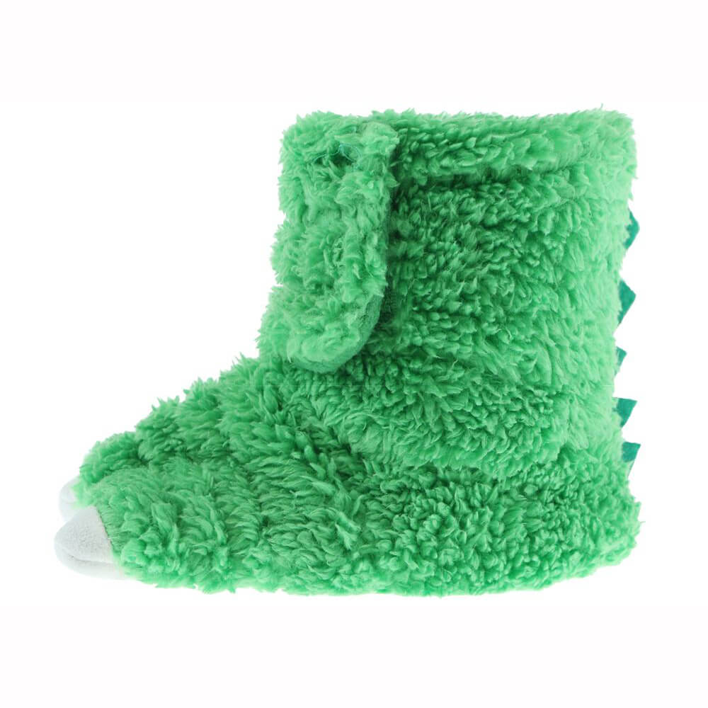 Toddler boys faux Berber claw slipper boot with 3D parts