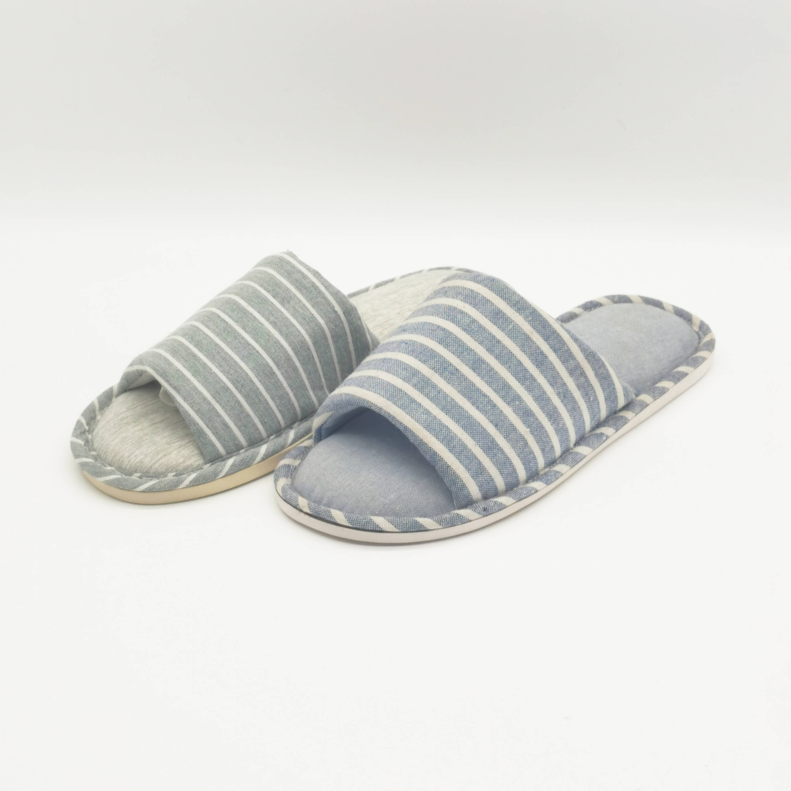 All seasons stripe home antislip men and women couple linen slippers