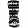 Ladies black and white diamond knitted slipper boot