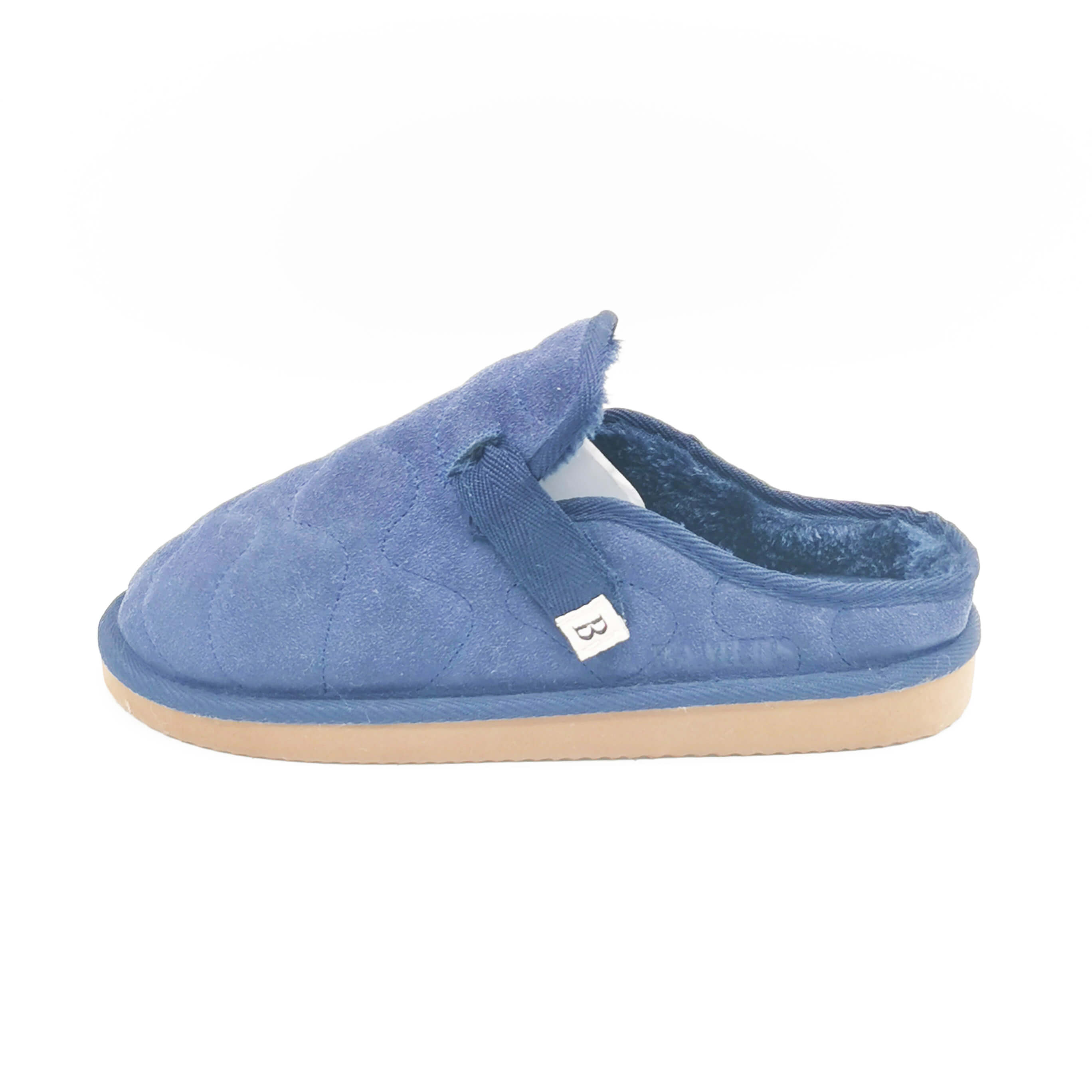 Blue polyester unisex indoor TPR sole durable warm lining slippers