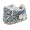 Ladies' knitted faux fur slipper boots with poms