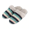 Knitted memory foam comfy slip-on house slippers with faux fur lined