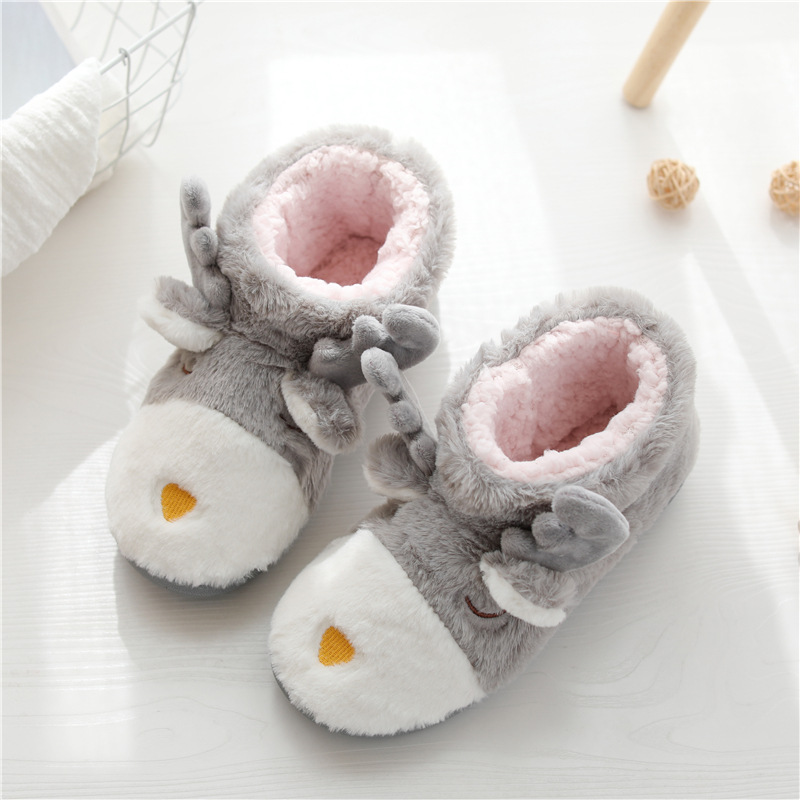 Christmas cartoon style fur plush boots for women