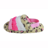 Girls' leopard color block faux fur slip-on with elastic