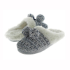 Women's knitted slip-on slipper with boms