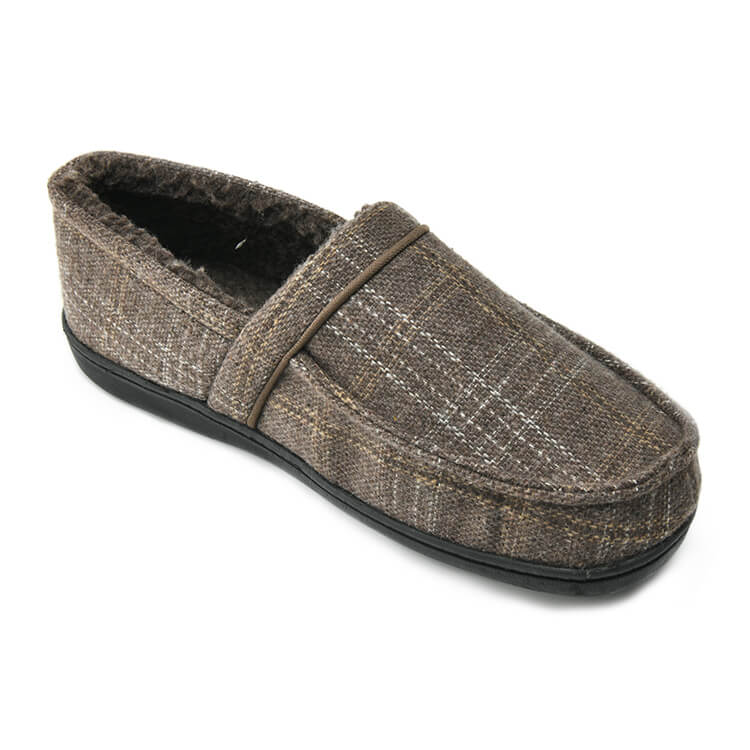 High quality check house bedroom indoor men's slippers