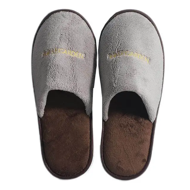 Non-skid coral fleece disposable hotel slippers for men and women