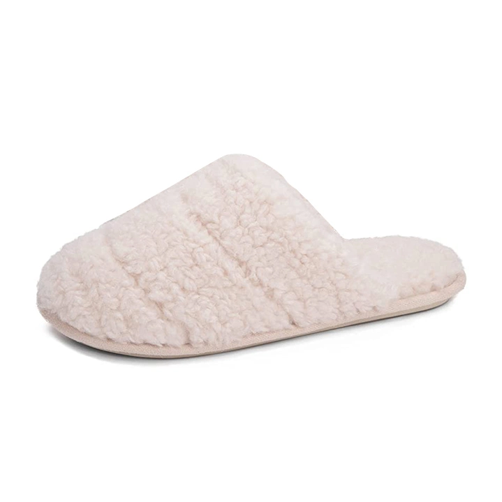 Women's indoor fur plush flat comfortable soft warm slides slippers