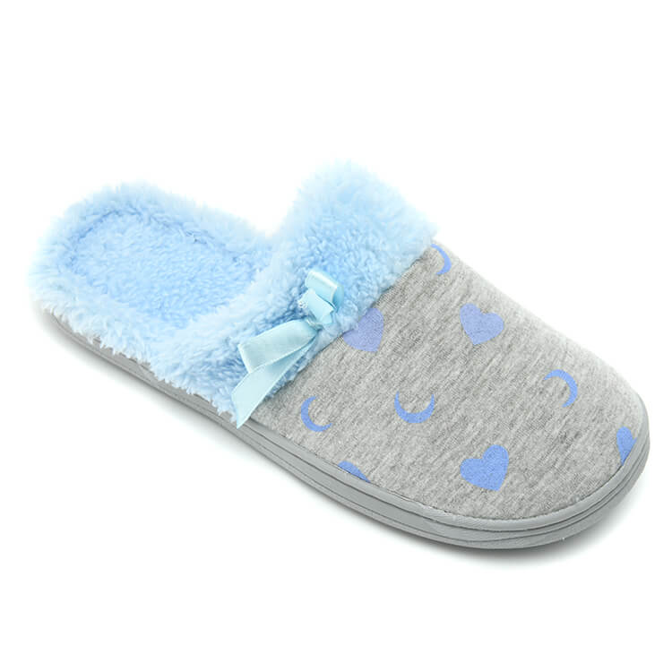 Women's indoor heart and moon printing slippers