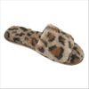 Fashionable leopard print open-ended thermal slippers