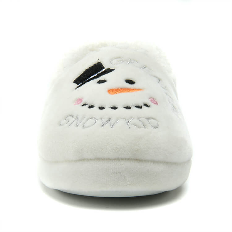 Christmas gift white snowman house slippers for girls and boys