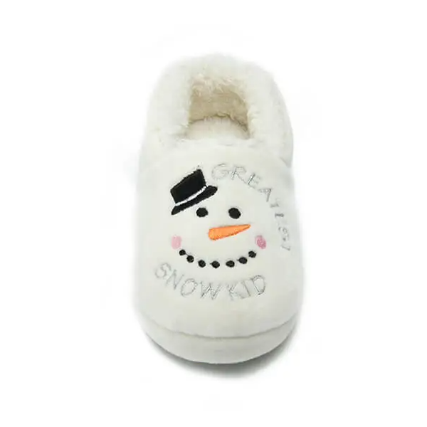 Christmas gift white snowman house slippers for girls and boys