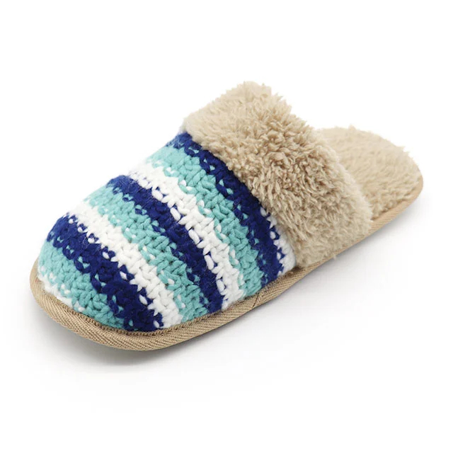 Winter warm knit lady indoor house slippers