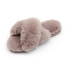 Open-toe fur indoor autumn cross faux fur slippers