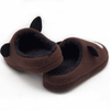 Non-slip soft TPR sole brown dog design indoor slippers