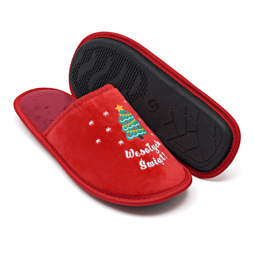 Cute couple Christmas warm home floor slippers