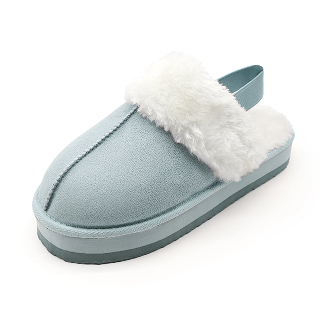 Fluffy plush soft indoor anti-slip floor bedroom slippers