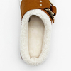 Beige teddy fleece slipper with EVA sole