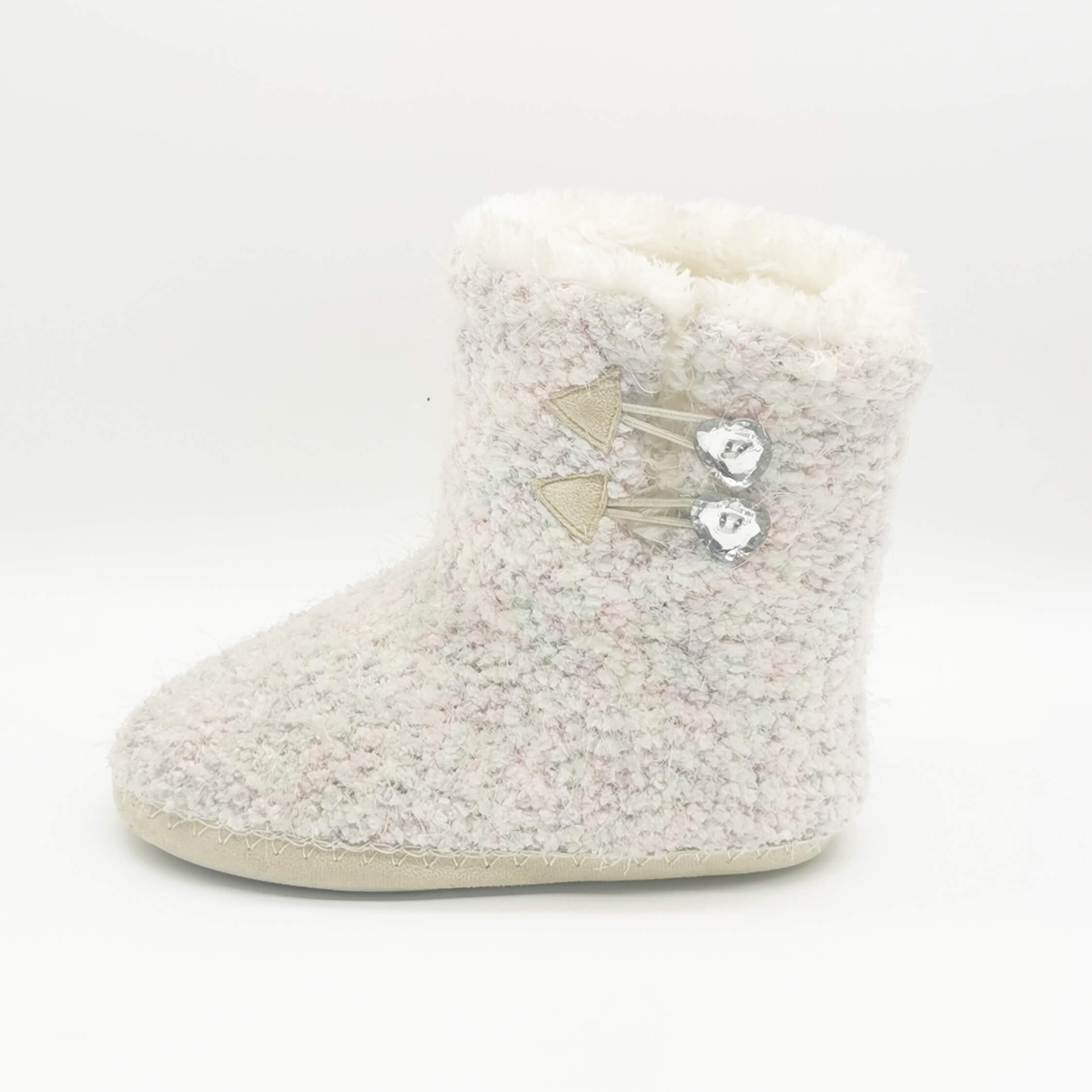 Colorful plush upper with faux fur lining boot for women 