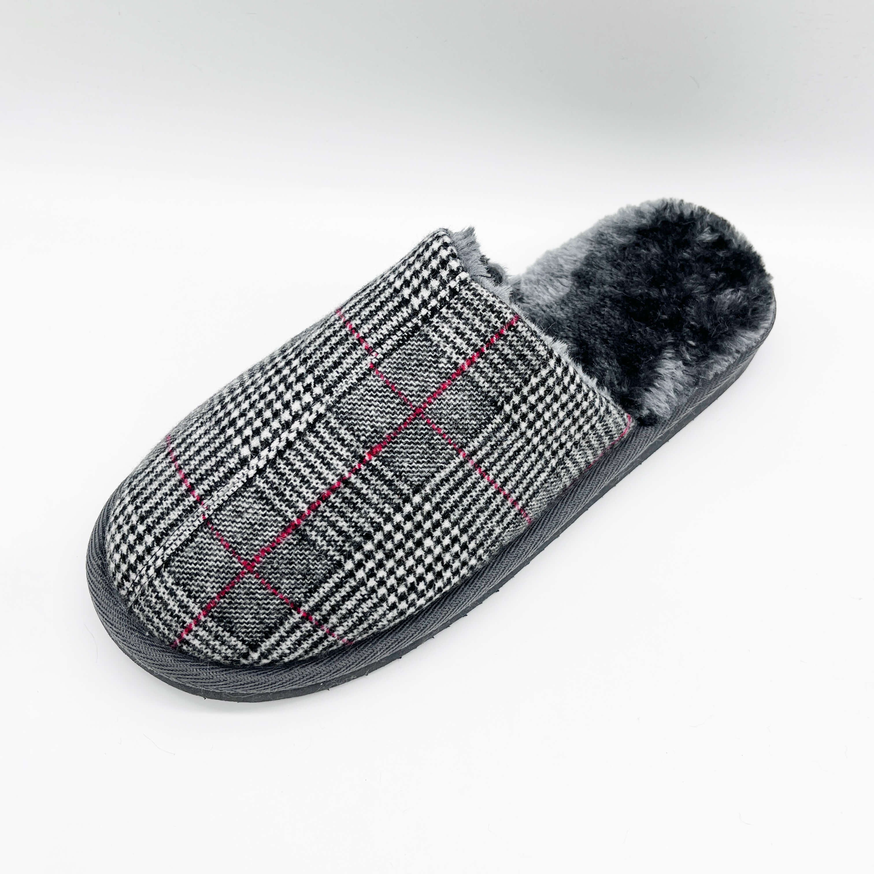 Tweed home bedroom slides winter slippers for men