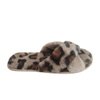 Leopard print cross band slippers