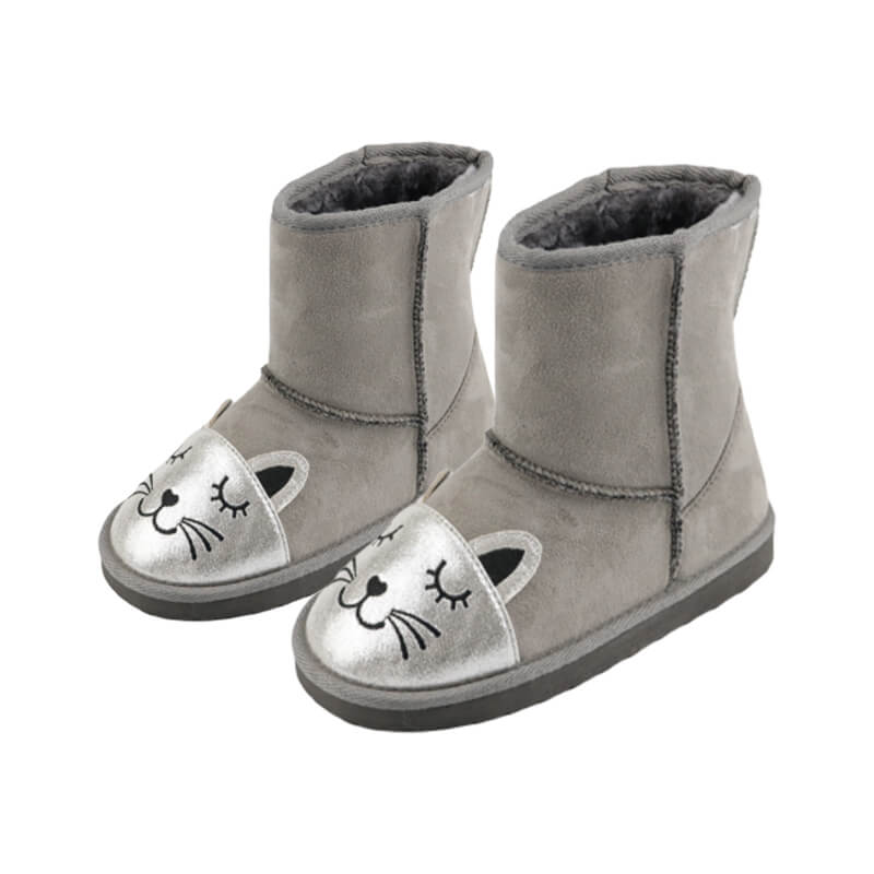 Cute Small Cat Fur Snow Boots For Boys And Girls