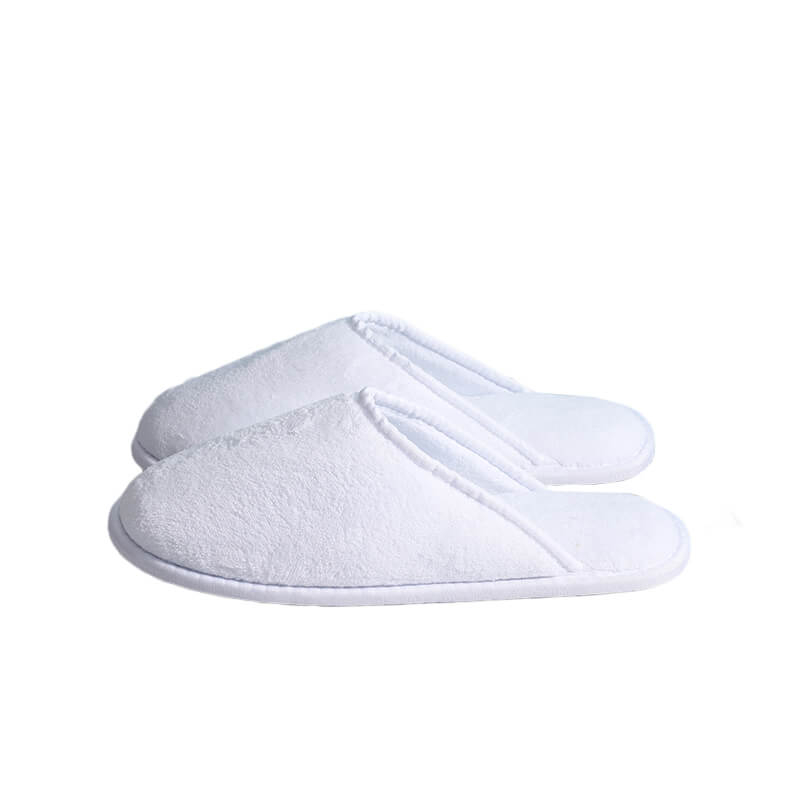 Luxury suede sole with white coral fleece for spa slipper