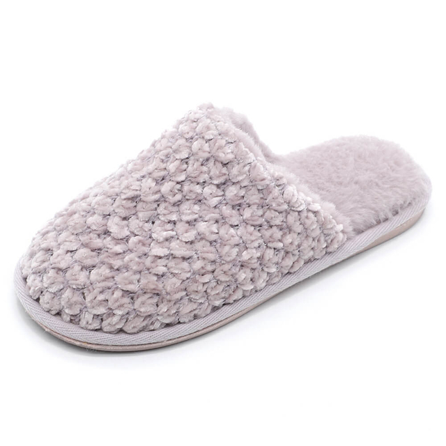 Stylish cozy warm plush slippers for women