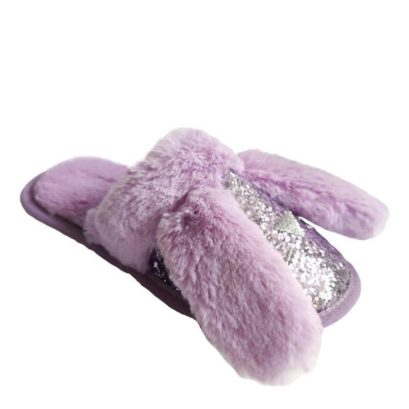 Bunny women's indoor slippers with cozy fleece memory foam