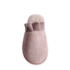 Knitted chenille memory foam slippers with faux fur