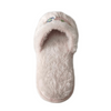 Comfortable fur embroidery flowers bedroom slippers for women