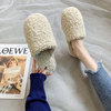 Open-toe multi color soft faux fur house slipper