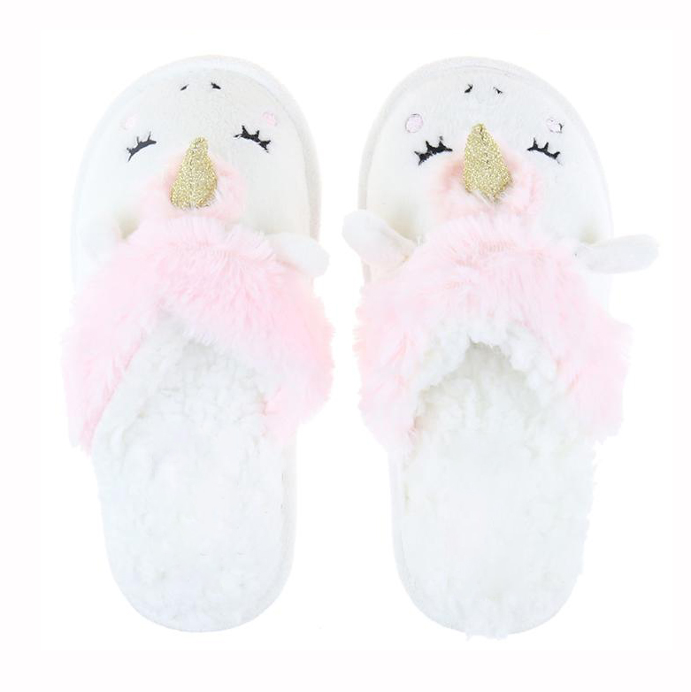 Women's fluffy slip-on house memory foam plush cute animal slippers