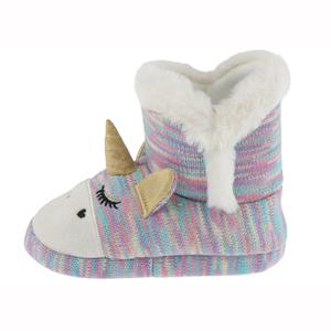 Girls glam unicorn knit bootie with 3D parts