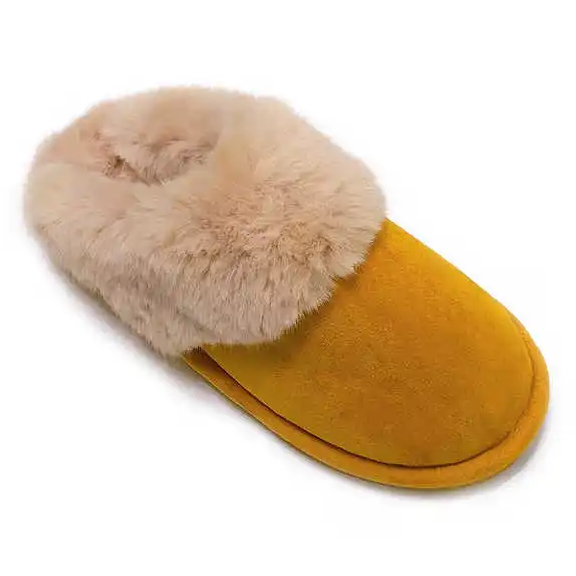 Suede fabric memory foam comfy winter house slippers