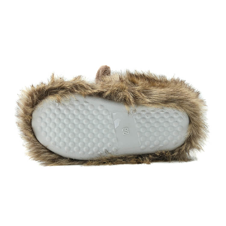 Kid's indoor slip-on flat fluffy fur novelty slippers